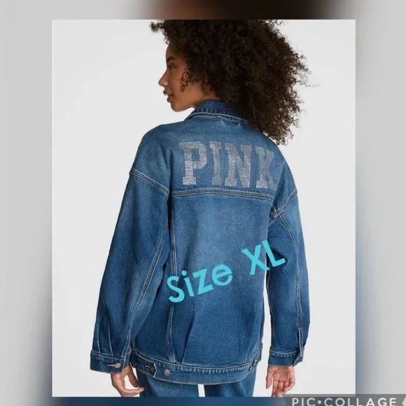 💎💎VS PINK BLING JEAN JACKET 💎💎 - Picture 1 of 8